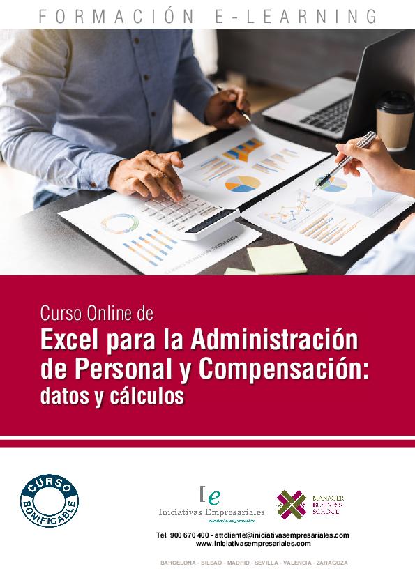 Excel para la Administración de Personal y Compensación: datos y cálculos