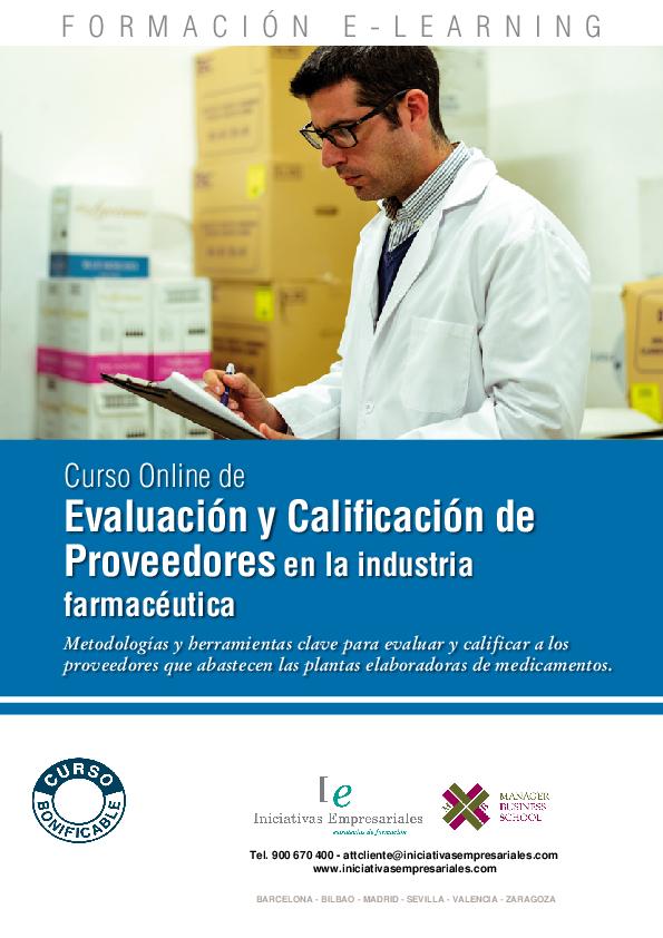 Evaluación y Calificación de Proveedores en la industria farmacéutica