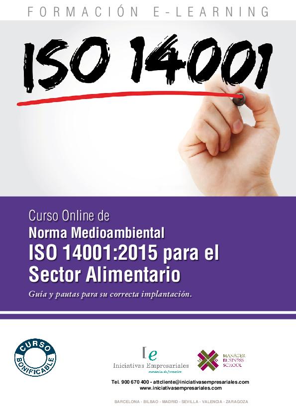 Norma Medioambiental ISO 14001:2015 para el Sector Alimentario