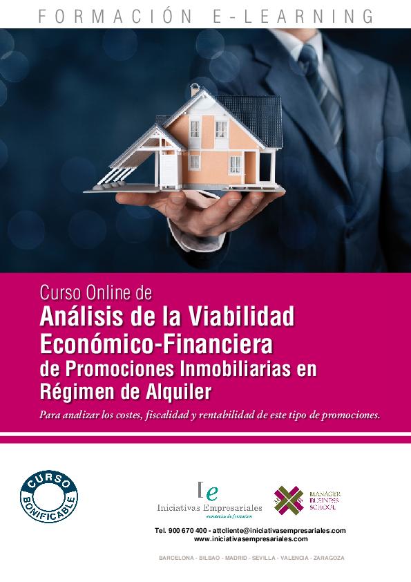 Análisis de la Viabilidad Económico-Financiera de Promociones Inmobiliarias en Régimen de Alquiler