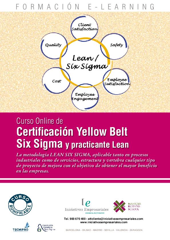 Certificación Yellow Belt Six Sigma y practicante Lean
