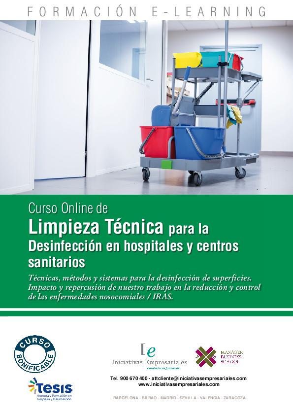 Limpieza Técnica para la Desinfección en hospitales y centros sanitarios