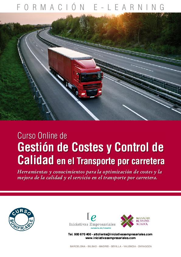Gestión de Costes y Control de Calidad en el Transporte por carretera