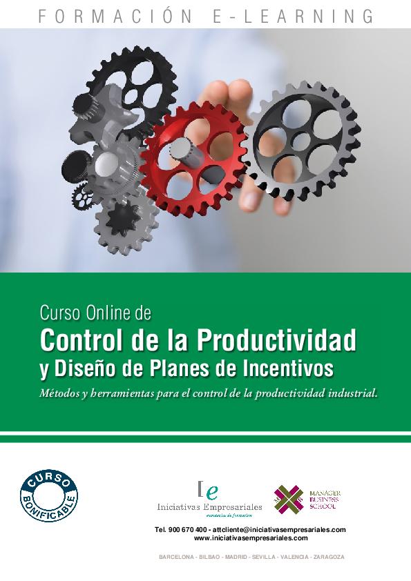 Control de la Productividad y Diseño de Planes de Incentivos