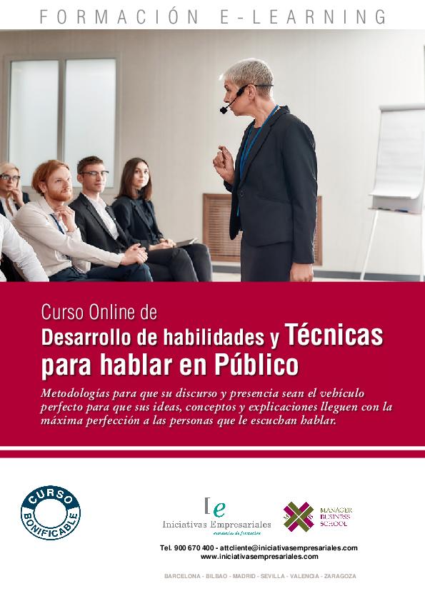 Desarrollo de habilidades y Técnicas para hablar en Público