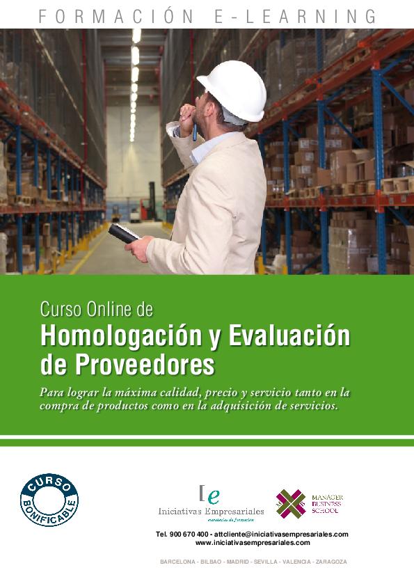 Homologación y Evaluación de Proveedores