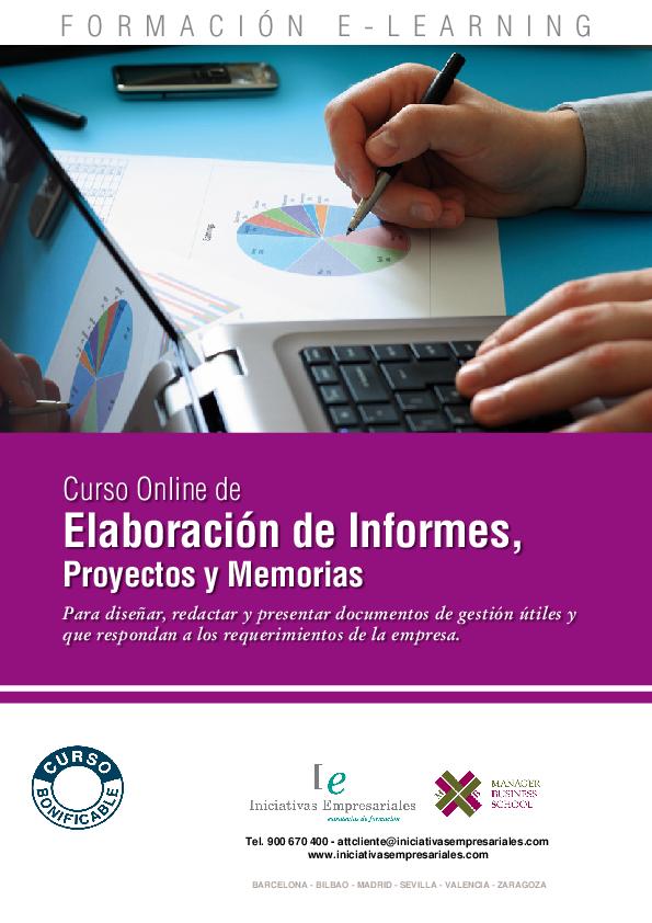 Elaboración de Informes, Proyectos y Memorias