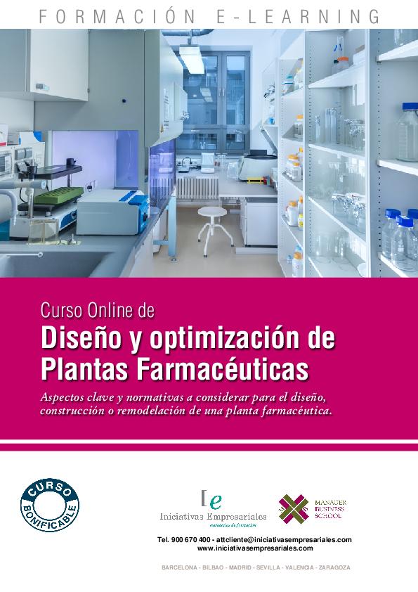 Diseño y optimización de Plantas Farmacéuticas