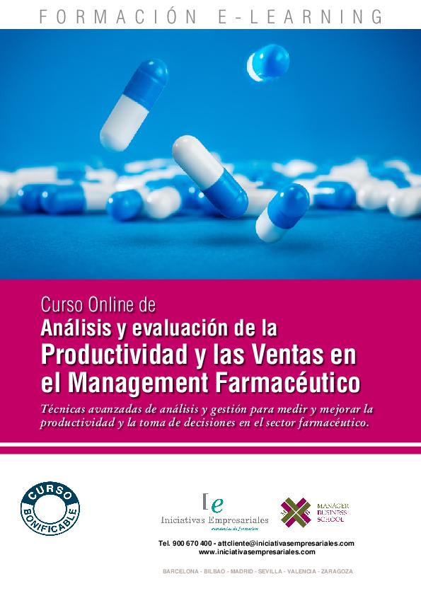 Análisis y evaluación de la Productividad y las Ventas en el Management Farmacéutico