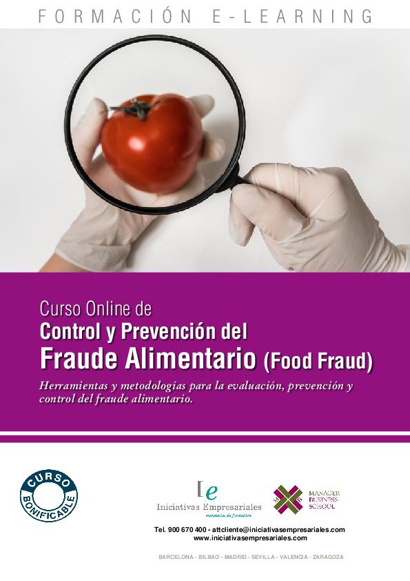 Control y Prevención del Fraude Alimentario (Food Fraud)
