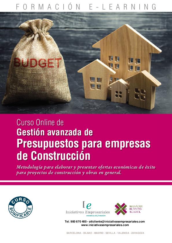 Gestión avanzada de Presupuestos para empresas de Construcción