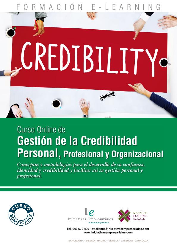Gestión de la Credibilidad Personal, Profesional y Organizacional