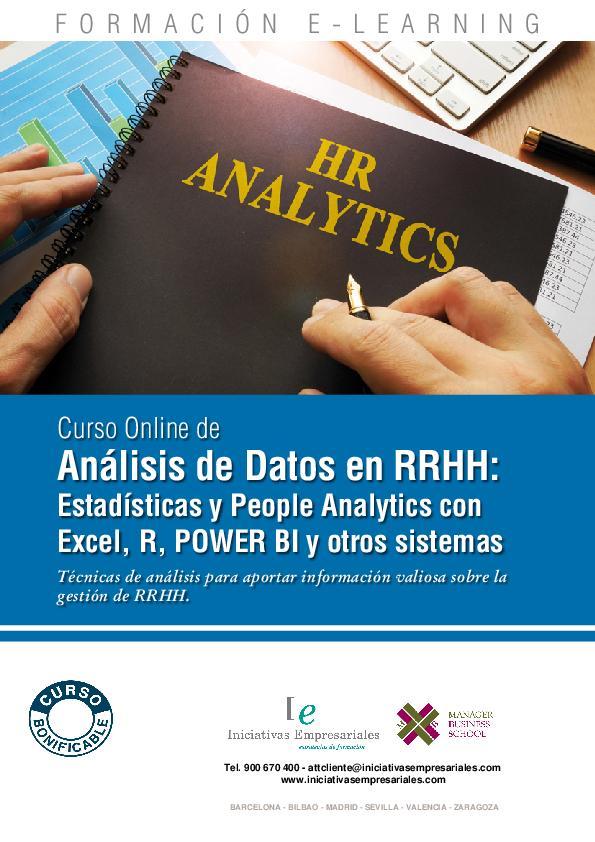 Análisis de Datos en RRHH: Estadísticas y People Analytics con Excel, R, POWER BI y otros sistemas