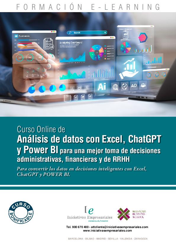 Análisis de datos con Excel, ChatGPT y Power BI para una mejor toma de decisiones administrativas, financieras y de RRHH