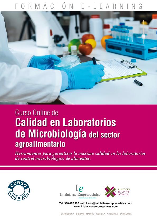 Calidad en Laboratorios de Microbiología del sector agroalimentario
