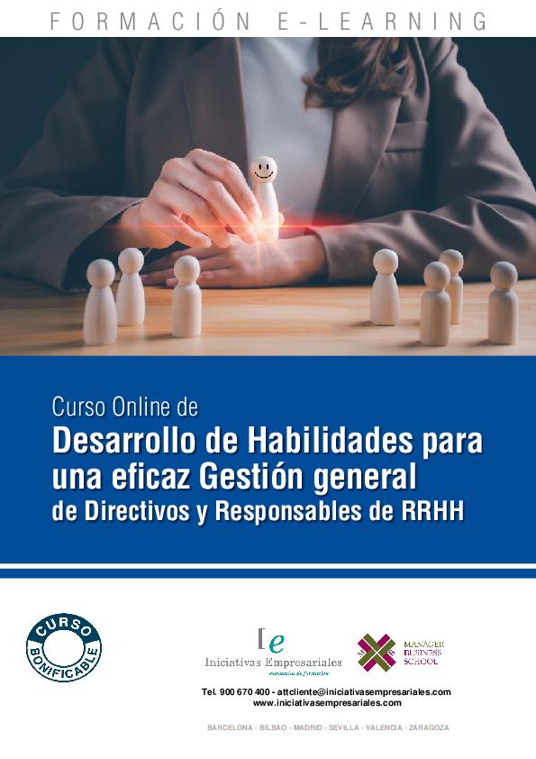 Desarrollo de Habilidades para una eficaz Gestión general de Directivos y Responsables de RRHH