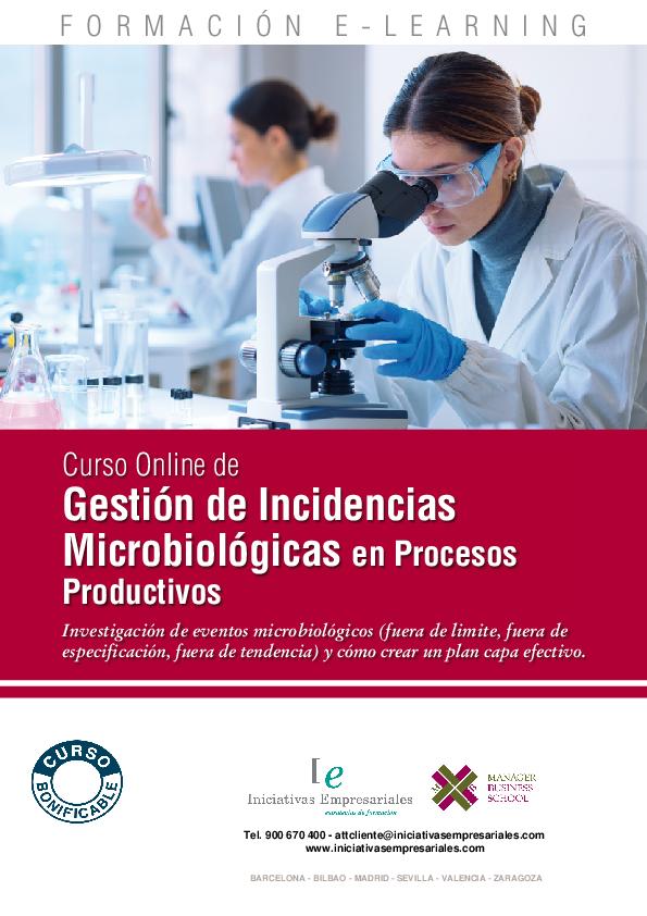 Gestión de Incidencias Microbiológicas en Procesos Productivos