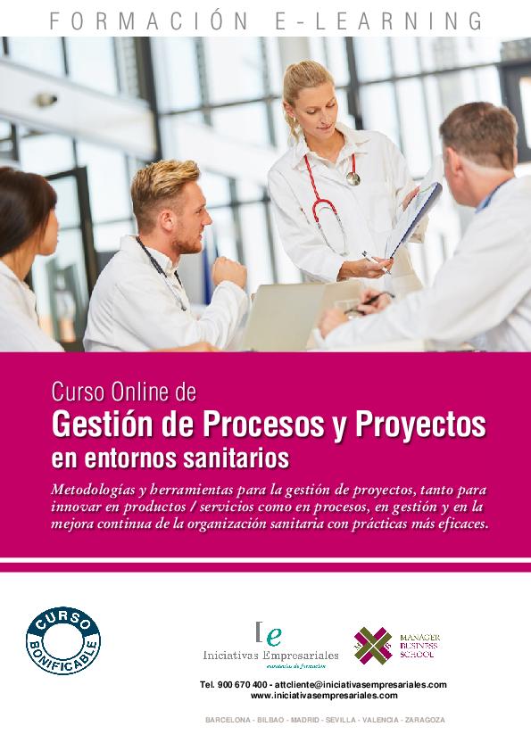 Gestión de Procesos y Proyectos en entornos sanitarios