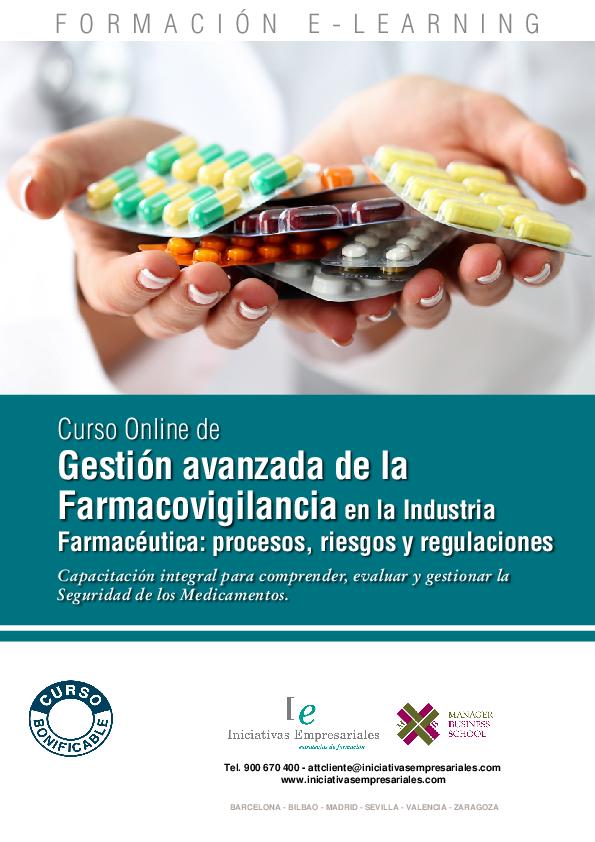 Gestión avanzada de la Farmacovigilancia en la Industria Farmacéutica: procesos, riesgos y regulaciones