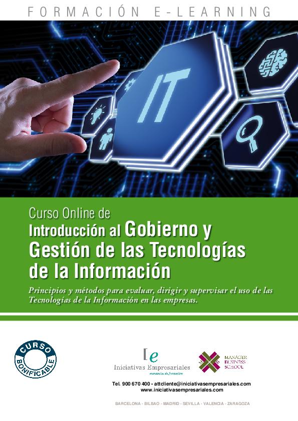 Introducción al Gobierno y Gestión de las Tecnologías de la Información