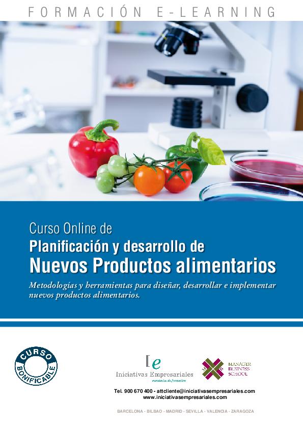 Planificación y desarrollo de Nuevos Productos alimentarios
