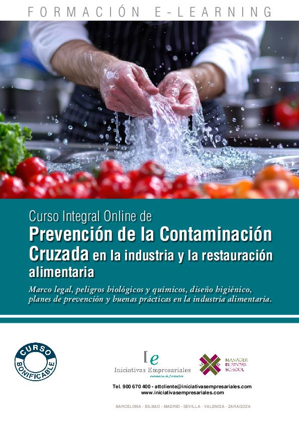 Prevención de la Contaminación Cruzada en la industria y la restauración alimentaria
