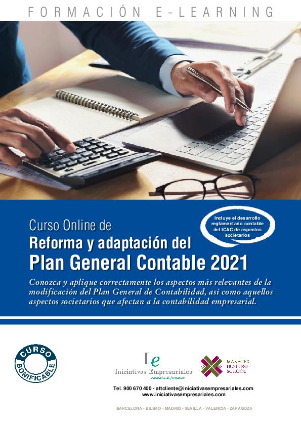 Reforma y adaptación del Plan General Contable 2021