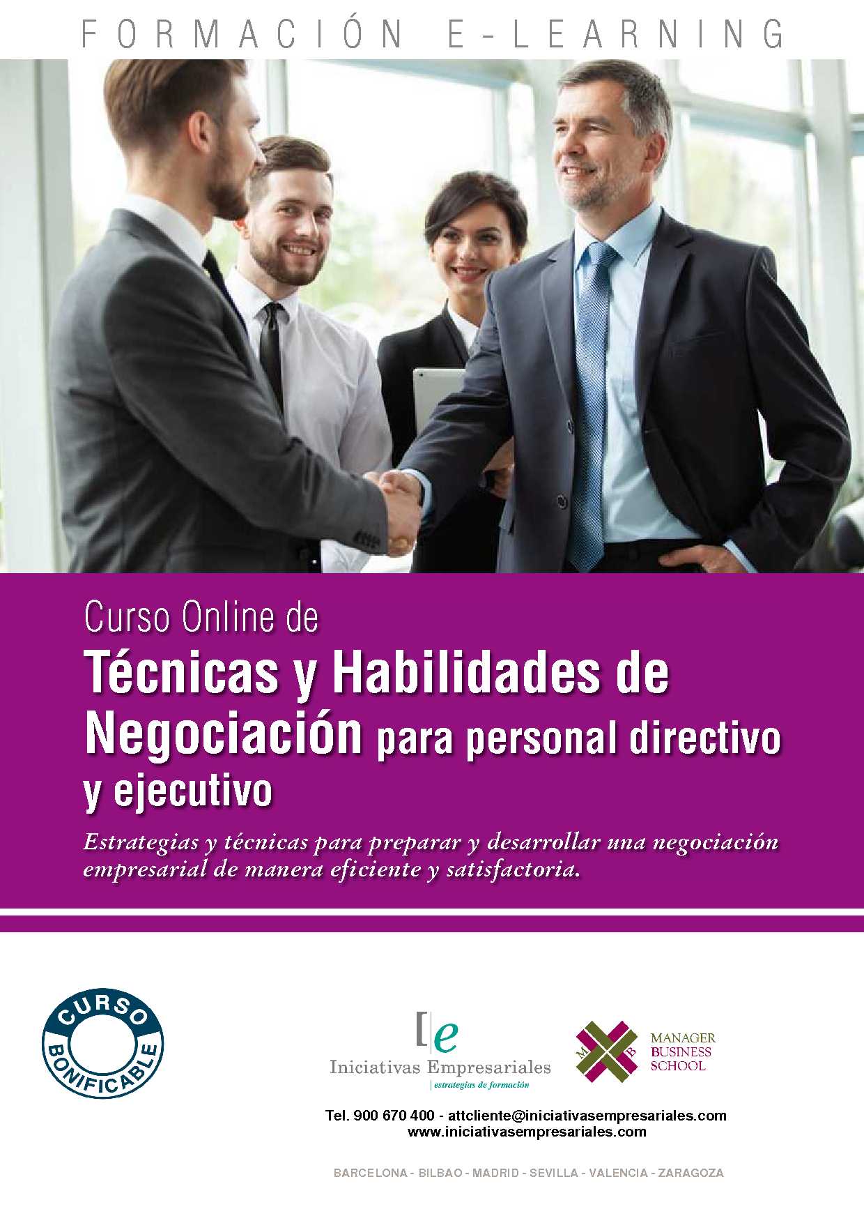 Técnicas y Habilidades de Negociación para personal directivo y ejecutivo