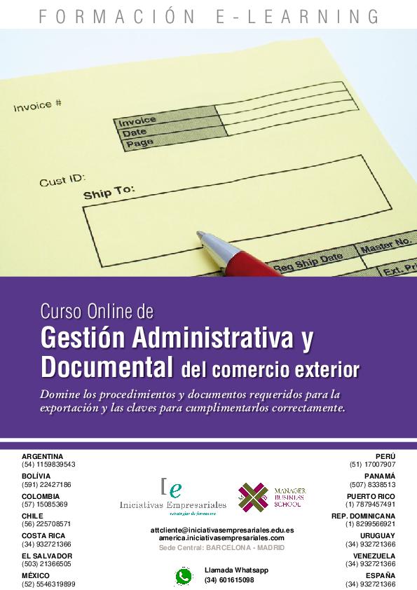 Gestión Administrativa y Documental del Comercio Exterior