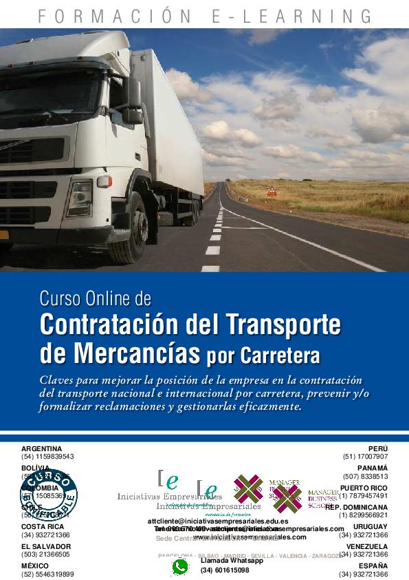 Contratación del Transporte de Mercancías por Carretera