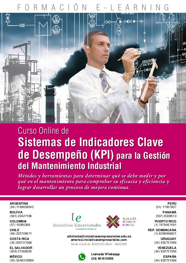 Sistemas de Indicadores Clave de Desempeño (KPI) para la Gestión del Mantenimiento Industrial