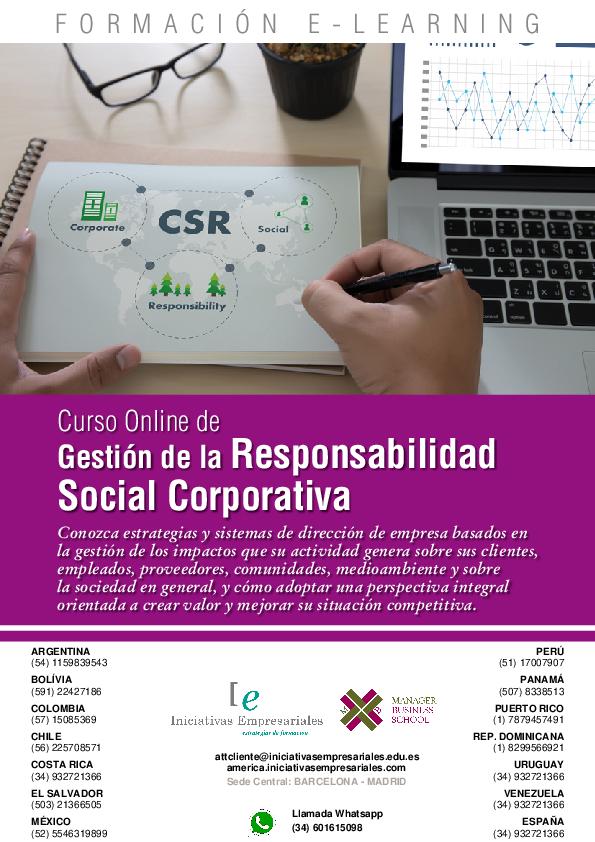 Gestión de la Responsabilidad Social Corporativa