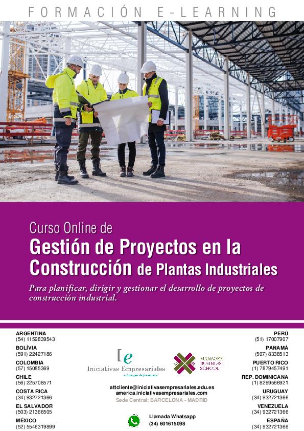 Gestión de Proyectos en la Construcción de Plantas Industriales