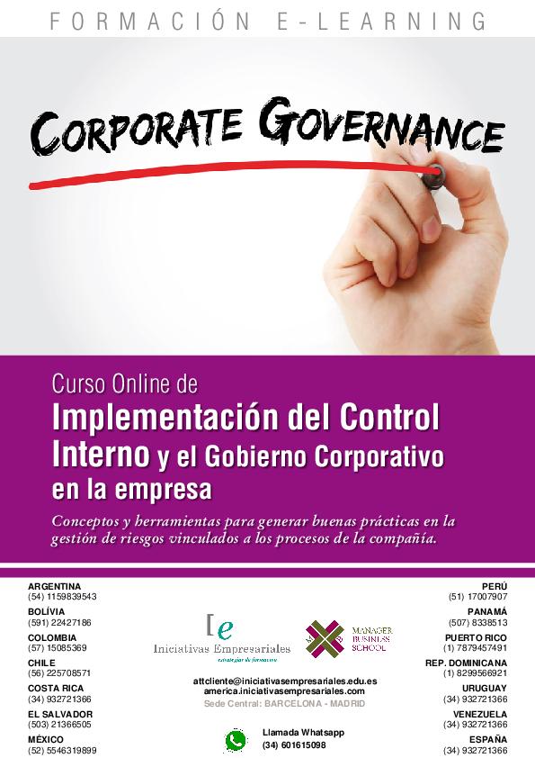 Implementación del Control Interno y el Gobierno Corporativo en la empresa
