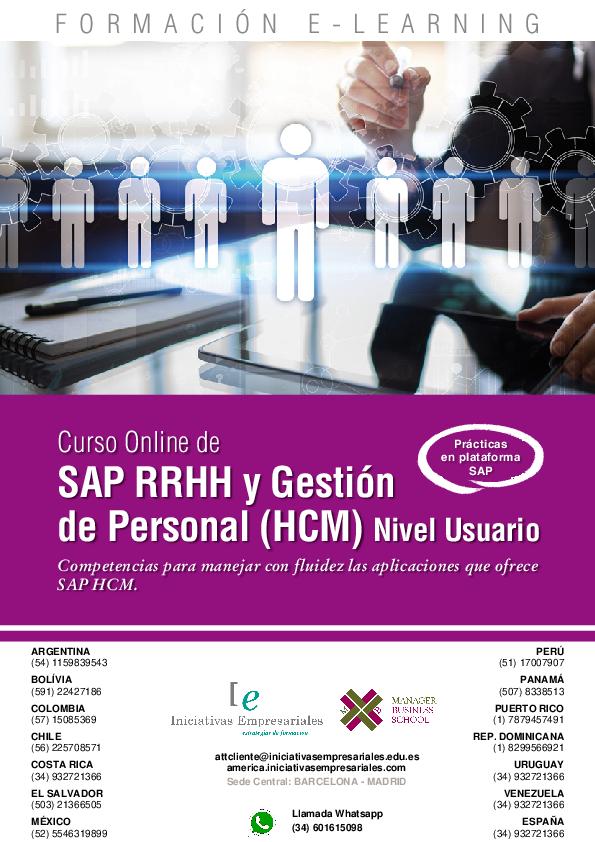 SAP RRHH y Gestión de Personal (HCM) Nivel Usuario