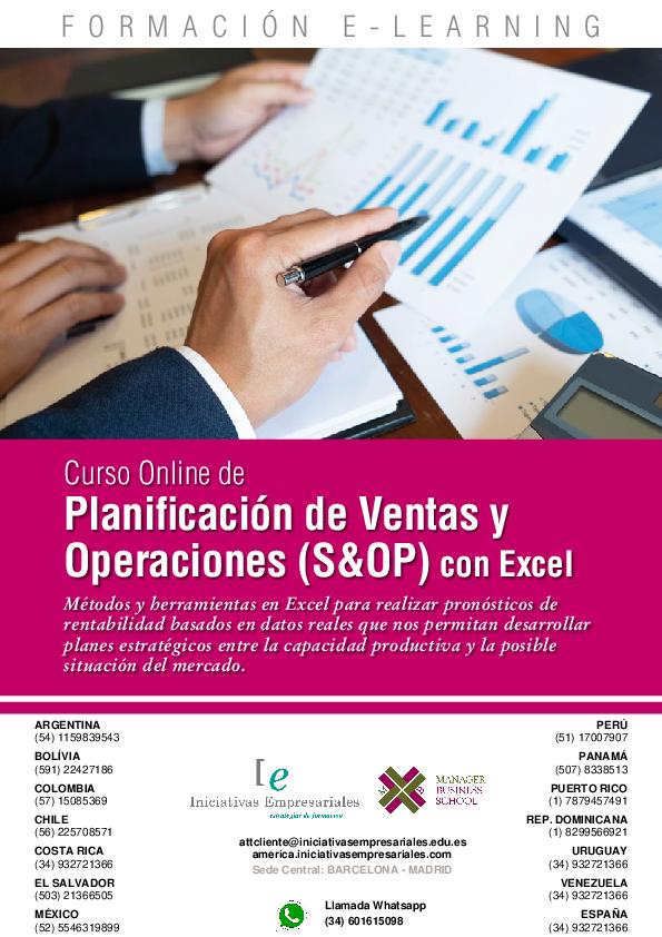 Planificación de Ventas y Operaciones (S&OP) con Excel