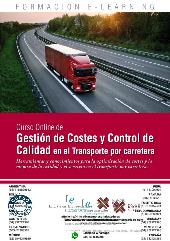 Gestión de Costes y Control de Calidad en el Transporte por carretera