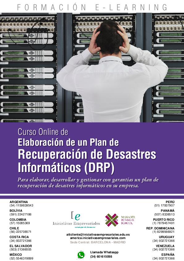 Elaboración de un Plan de Recuperación de Desastres Informáticos (DRP)