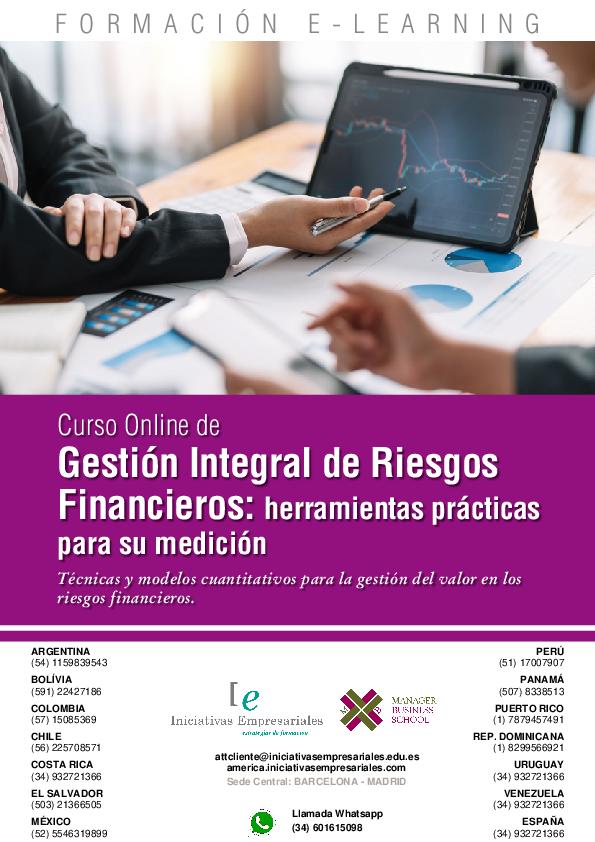 Gestión Integral de Riesgos Financieros: herramientas prácticas para su medición