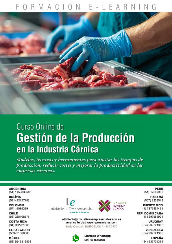 Gestión de la Producción en la Industria Cárnica