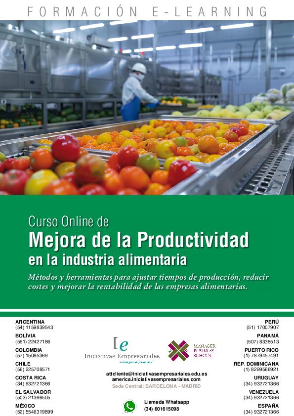 Mejora de la Productividad en la Industria Alimentaria