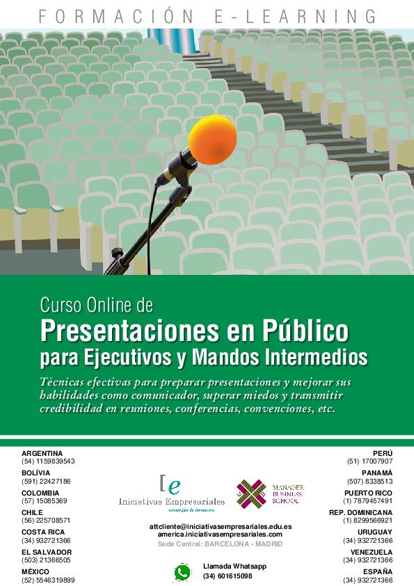 Presentaciones en Público para Ejecutivos y Mandos Intermedios