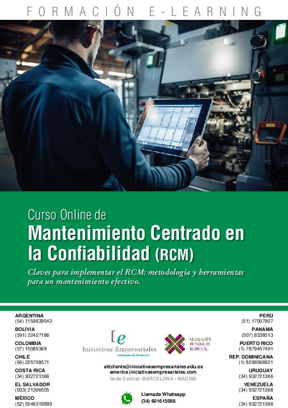 Mantenimiento Centrado en la Confiabilidad (RCM)