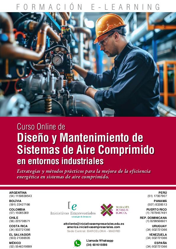 Diseño y Mantenimiento de Sistemas de Aire Comprimido en entornos industriales