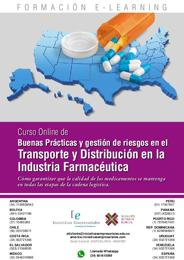 Buenas Prácticas y gestión de riesgos en el Transporte y Distribución para la Industria Farmacéutica