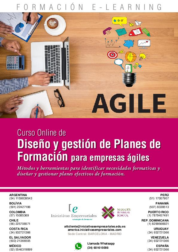 Diseño y gestión de Planes de Formación para empresas ágiles