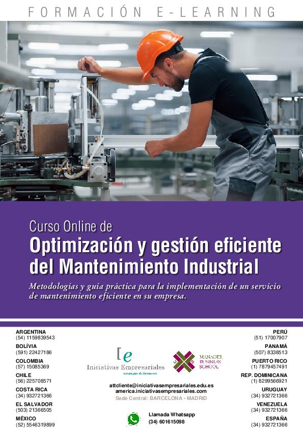 Optimización y gestión eficiente del Mantenimiento Industrial