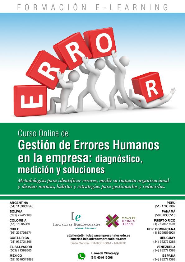 Gestión de Errores Humanos en la empresa: diagnóstico, medición y soluciones