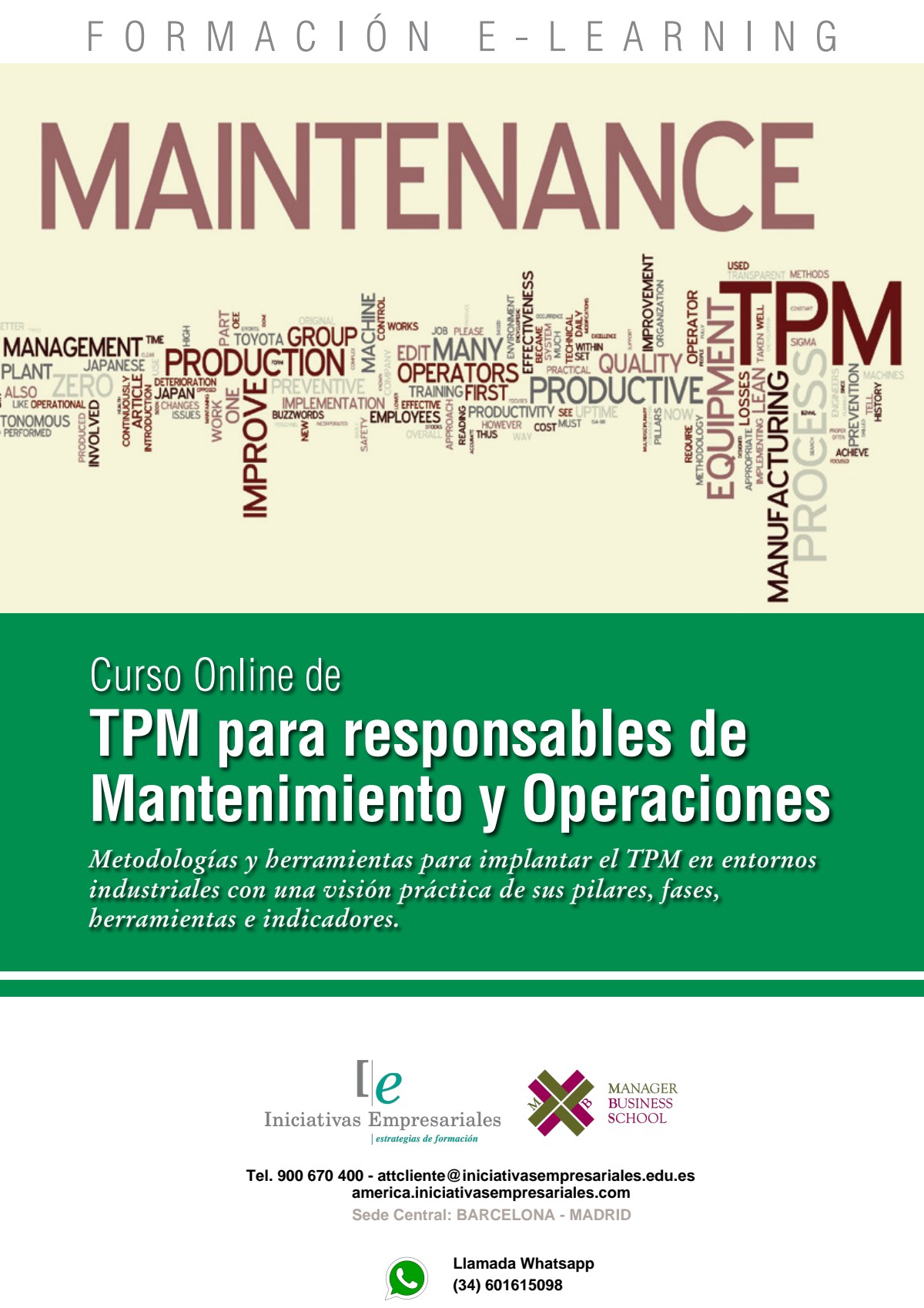 TPM para responsables de Mantenimiento y Operaciones