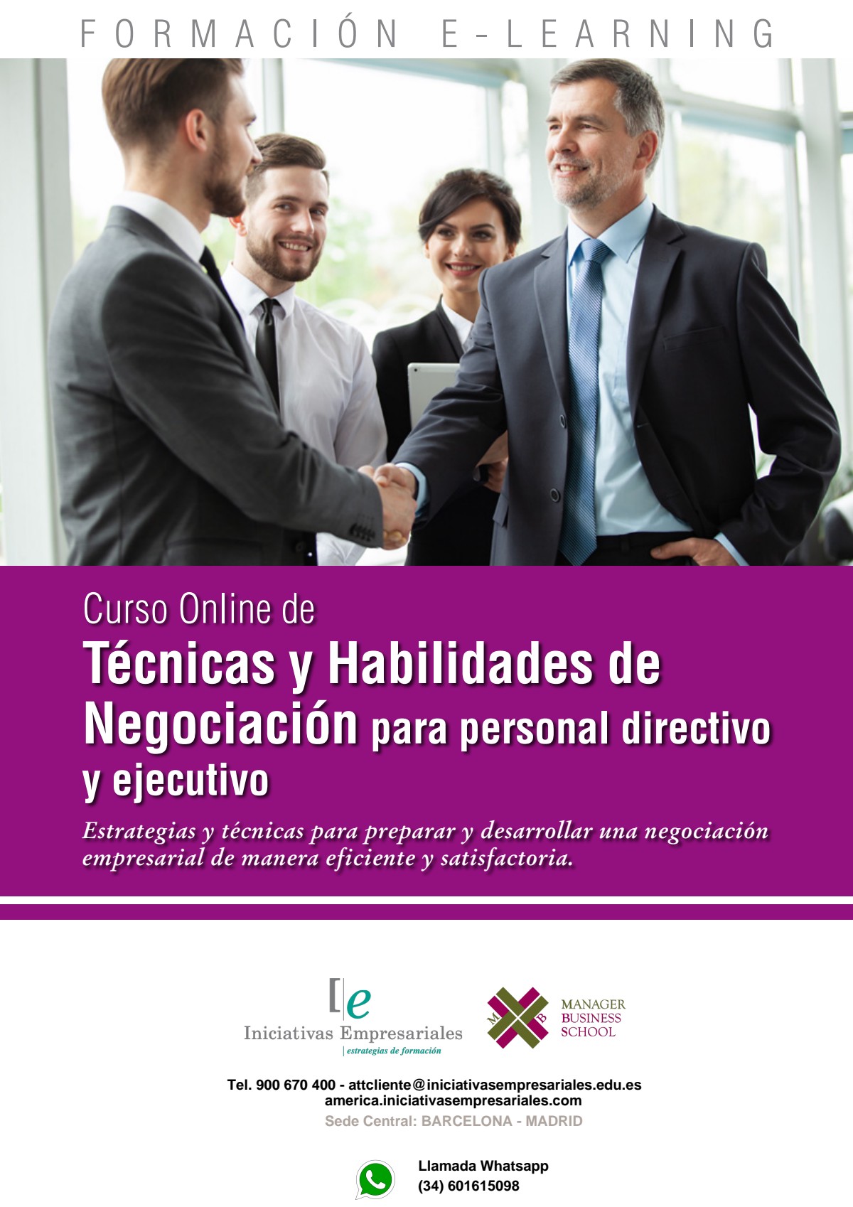 Técnicas y Habilidades de Negociación para personal directivo y ejecutivo